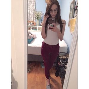 Old Navy Burgundy Pixie Pants 0 Regular